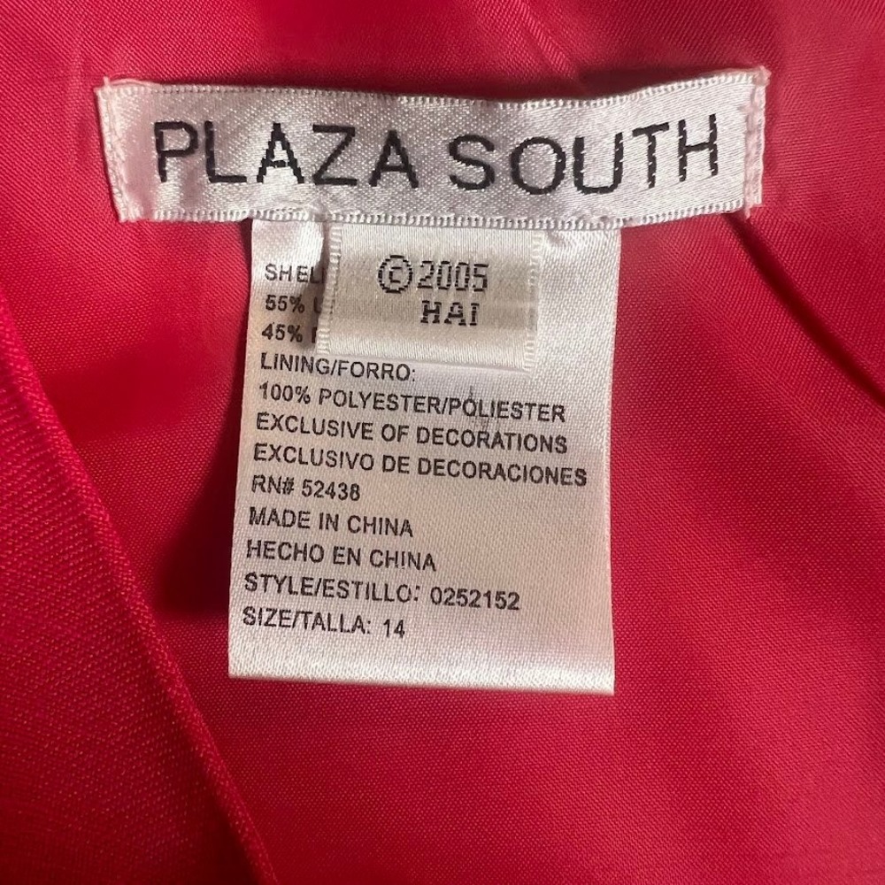 Plaza South Womens Pink Linen Blend Sequin Pleated Hem Button Back Top Size 14 - Picture 6 of 8